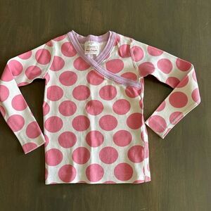 Hanna Andersson size 5 crossover Fresh Pink Long John Pajama TOP ONLY